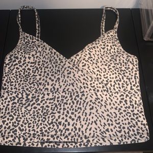 Shein leopard print crop top